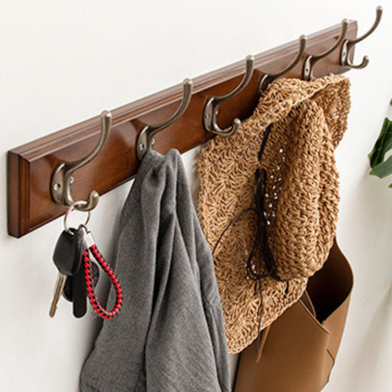 Brown Wooden Coat Hanger Modern Style Minimalist Home Wall Hanging Coat Rack Clearhalo 'Entry & Mudroom Furniture' 'furn' 'furn_hall_tree_coat_racks' 'Furniture' 'Hall Trees & Coat Racks' 'hall_tree_coat_racks' 6823097