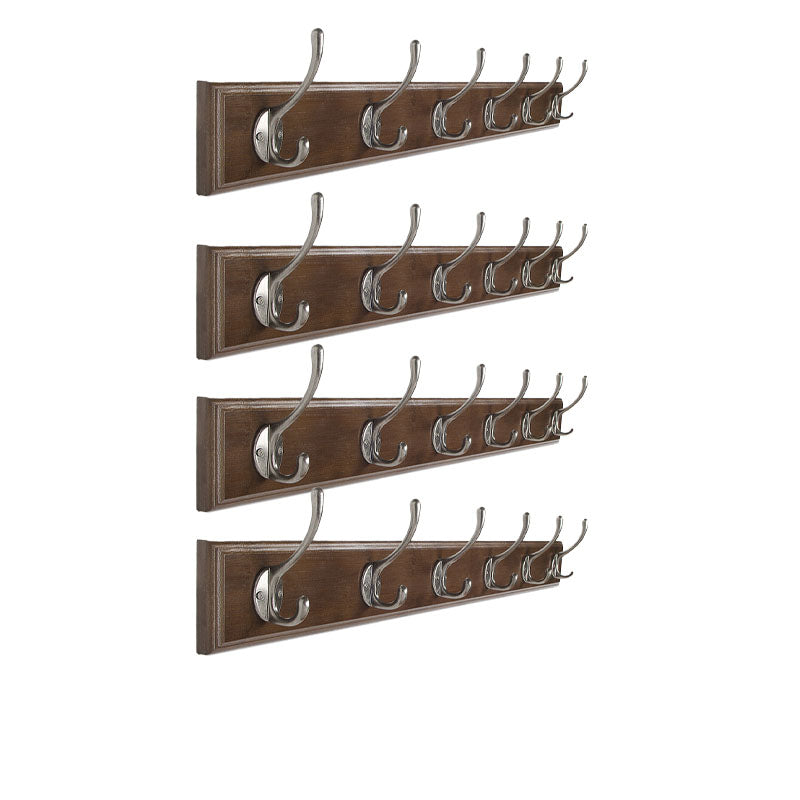 Brown Wooden Coat Hanger Modern Style Minimalist Home Wall Hanging Coat Rack 4 Piece Set 6 Clearhalo 'Entry & Mudroom Furniture' 'furn' 'furn_hall_tree_coat_racks' 'Furniture' 'Hall Trees & Coat Racks' 'hall_tree_coat_racks' 6823099
