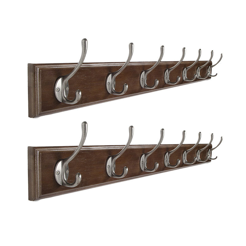 Brown Wooden Coat Hanger Modern Style Minimalist Home Wall Hanging Coat Rack 2 Piece Set 7 Clearhalo 'Entry & Mudroom Furniture' 'furn' 'furn_hall_tree_coat_racks' 'Furniture' 'Hall Trees & Coat Racks' 'hall_tree_coat_racks' 6823100