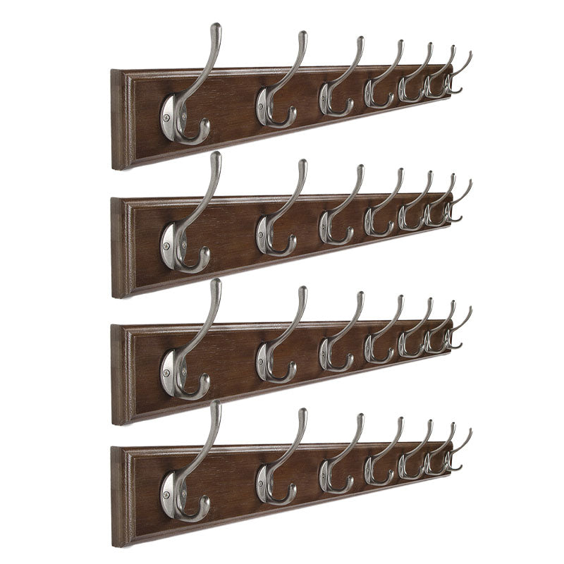 Brown Wooden Coat Hanger Modern Style Minimalist Home Wall Hanging Coat Rack 4 Piece Set 7 Clearhalo 'Entry & Mudroom Furniture' 'furn' 'furn_hall_tree_coat_racks' 'Furniture' 'Hall Trees & Coat Racks' 'hall_tree_coat_racks' 6823101