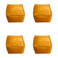Modern Ottoman PU Leather Upholstered Solid Color Tear Resistant Square Ottoman 14"L x 14"W x 10"H Yellow 4 Piece Set Clearhalo 'furn' 'furn_ottomans_poufs' 'Furniture' 'Living Room Furniture' 'Ottomans & Poufs' 'ottomans_poufs' 6823111