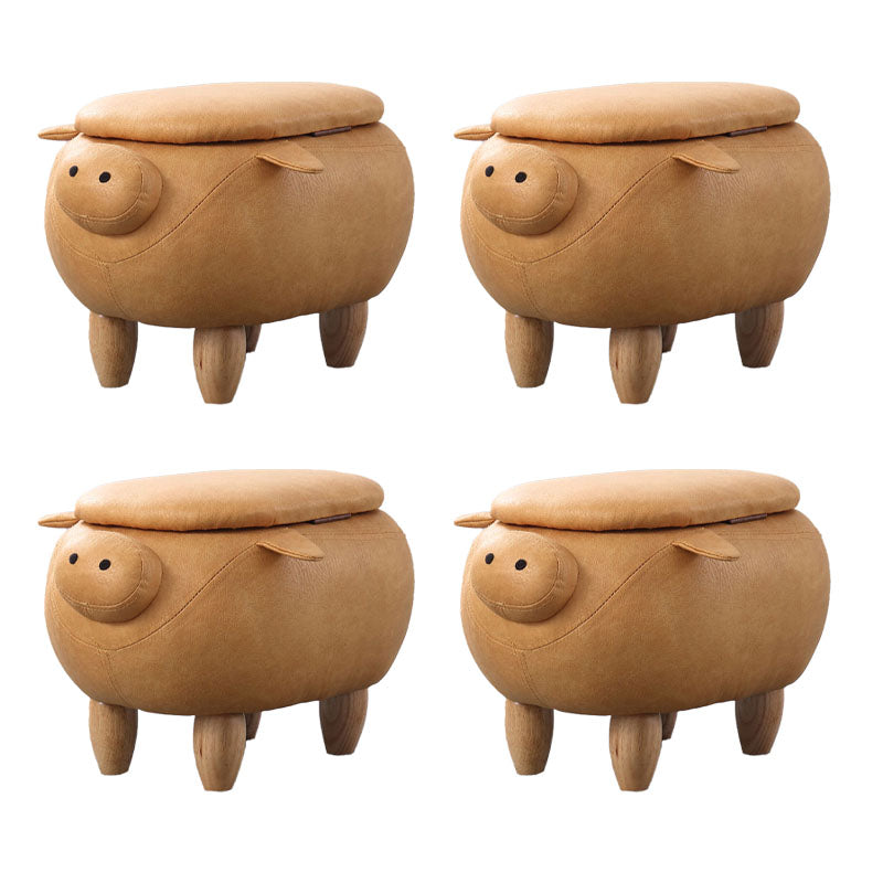 Modern Standard Pig Water Resistant Standard for Living Room Yellow 4 Piece Set Clearhalo 'furn' 'furn_ottomans_poufs' 'Furniture' 'Living Room Furniture' 'Ottomans & Poufs' 'ottomans_poufs' 6823176