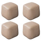 Mid-Century Modern Ottoman Genuine Leather Upholstered Solid Color Square Ottoman Light Gray 4 Piece Set Clearhalo 'furn' 'furn_ottomans_poufs' 'Furniture' 'Living Room Furniture' 'Ottomans & Poufs' 'ottomans_poufs' 6823202