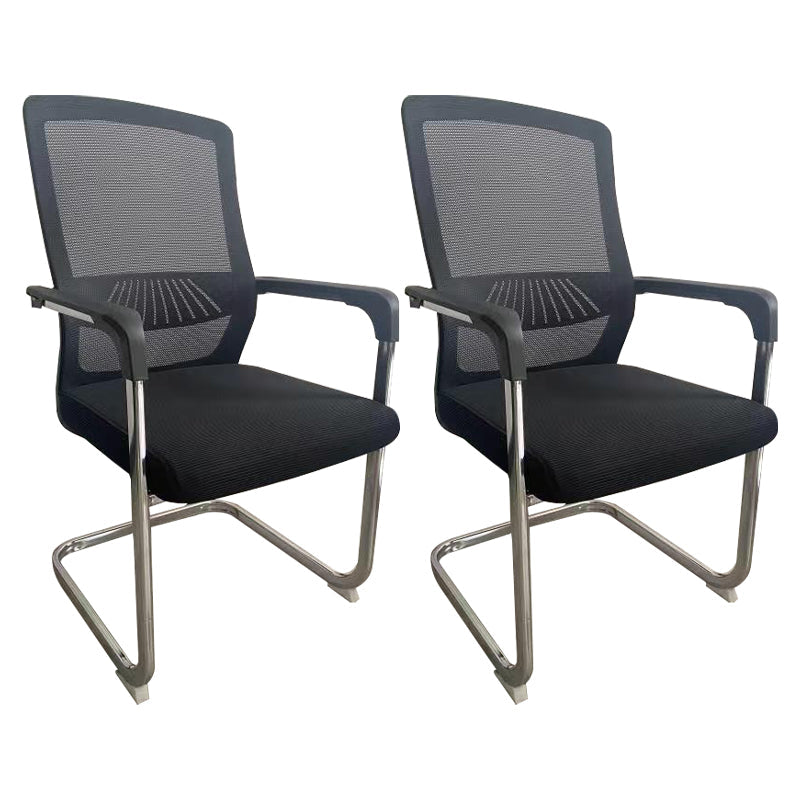 Silla de escritorio de malla ergonómica silla de oficina de metal contemporánea con brazo