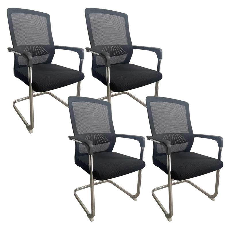 Silla de escritorio de malla ergonómica silla de oficina de metal contemporánea con brazo