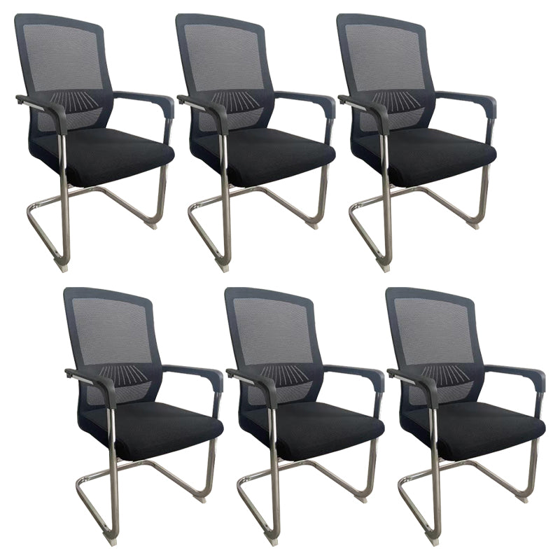 Silla de escritorio de malla ergonómica silla de oficina de metal contemporánea con brazo