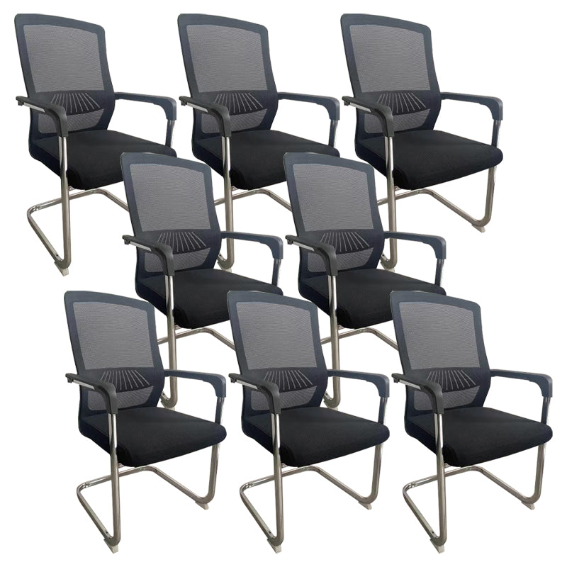 Silla de escritorio de malla ergonómica silla de oficina de metal contemporánea con brazo