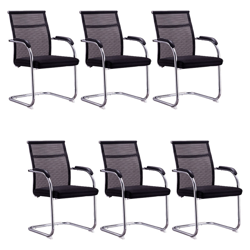 Silla de escritorio de malla ergonómica silla de oficina de metal contemporánea con brazo