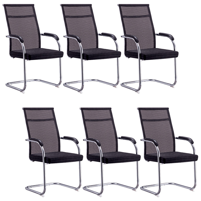 Silla de escritorio de malla ergonómica silla de oficina de metal contemporánea con brazo