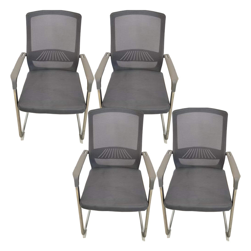 Silla de escritorio de malla ergonómica silla de oficina de metal contemporánea con brazo