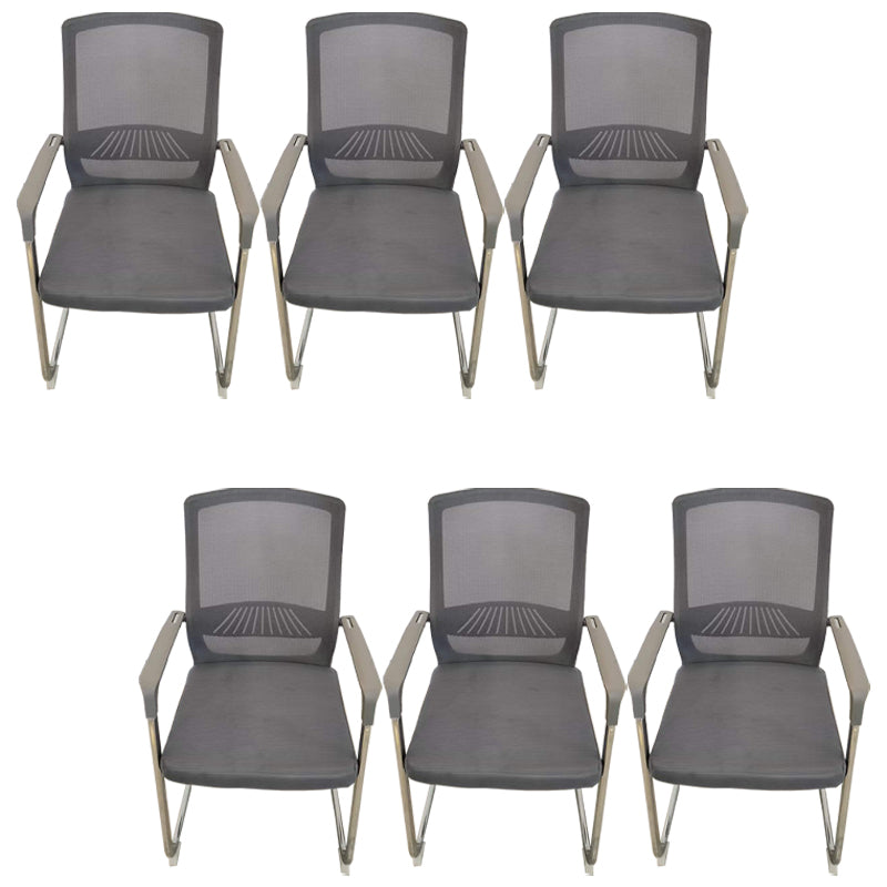 Silla de escritorio de malla ergonómica silla de oficina de metal contemporánea con brazo