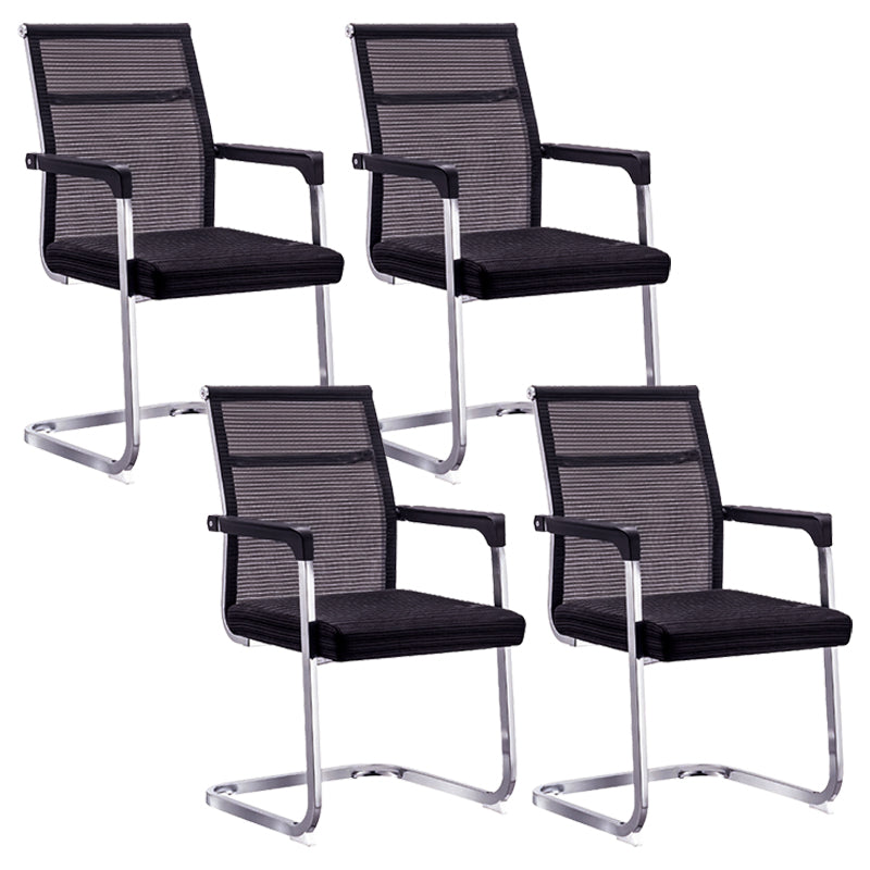 Silla de escritorio de malla ergonómica silla de oficina de metal contemporánea con brazo