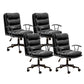 Modern Faux Leather Task Chair Fixed Arms Desk Chair for Office
