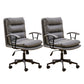 Modern Faux Leather Task Chair Fixed Arms Desk Chair for Office