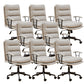 Modern Faux Leather Task Chair Fixed Arms Desk Chair for Office