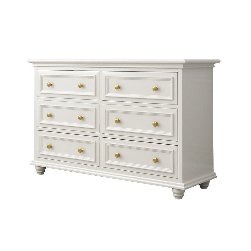 Ornate Traditional Double Dresser Birch Storage Chest with Drawers for Bedroom 47"L x 18"W x 31.5"H Ivory Clearhalo 'Bedroom Furniture' 'Dressers & Chests' 'dressers_chests' 'furn' 'furn_dressers_chests' 'Furniture' 6825424