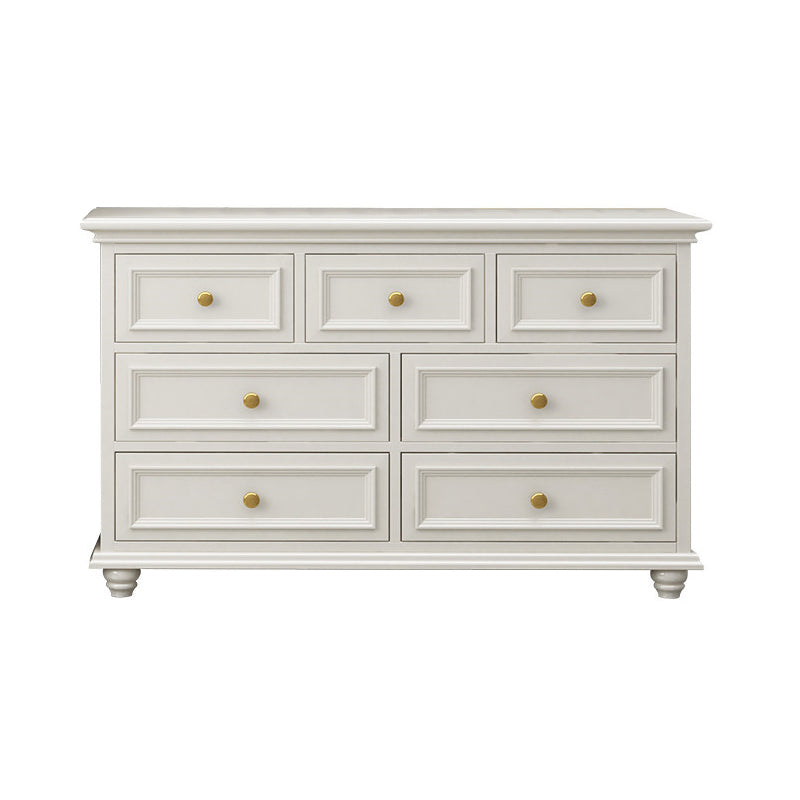 Ornate Traditional Double Dresser Birch Storage Chest with Drawers for Bedroom 63"L x 18"W x 31"H White Clearhalo 'Bedroom Furniture' 'Dressers & Chests' 'dressers_chests' 'furn' 'furn_dressers_chests' 'Furniture' 6825441