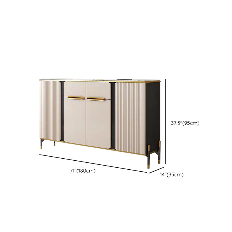 Sideboard a buffet di pietra di credenza glam con cassetti e armadi