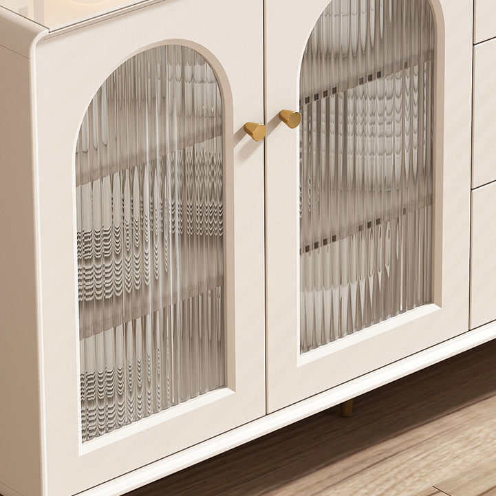 Portes en verre du buffet moderne Boères en bois avec tiroirs et armoires