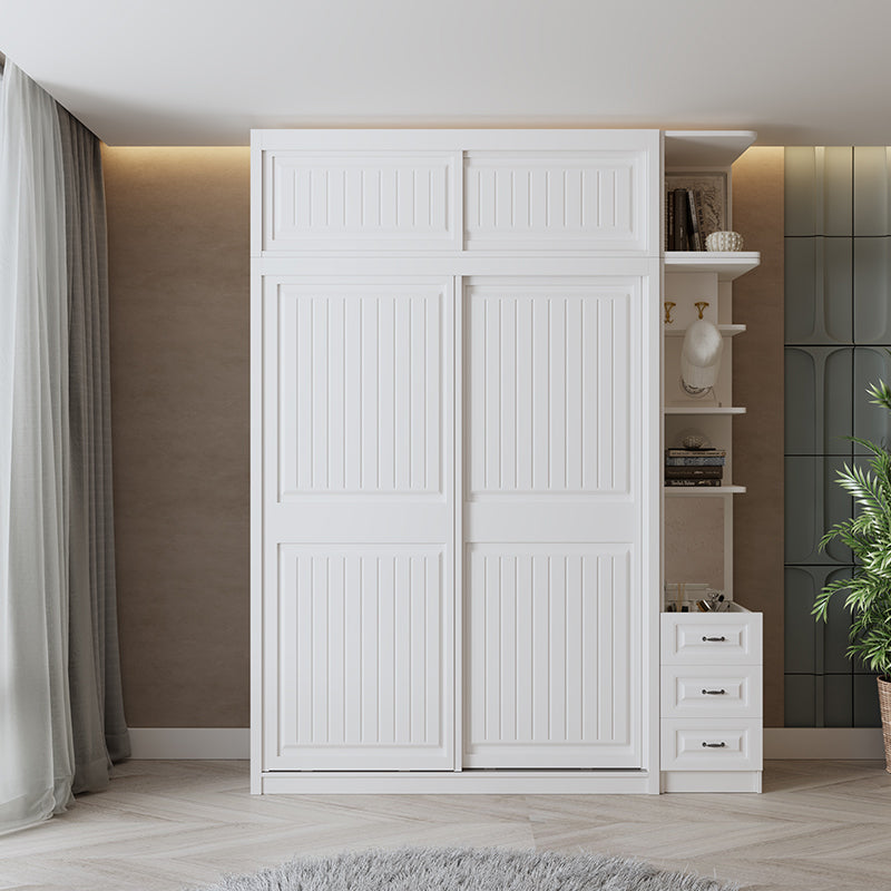 Contemporary Wardrobe Armoire with Garment Rod Wood Wardrobe Closet Clearhalo 'Armoires & Wardrobes' 'armoires_wardrobes' 'Bedroom Furniture' 'furn' 'furn_armoires_wardrobes' 'Furniture' 6825575