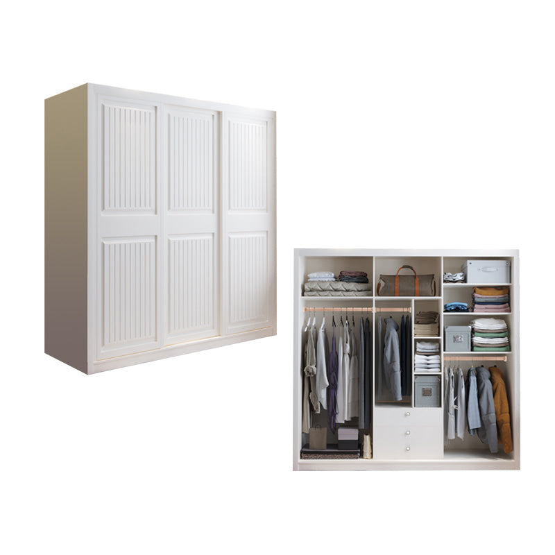 Contemporary Wardrobe Armoire with Garment Rod Wood Wardrobe Closet Armoire Clearhalo 'Armoires & Wardrobes' 'armoires_wardrobes' 'Bedroom Furniture' 'furn' 'furn_armoires_wardrobes' 'Furniture' 6825576