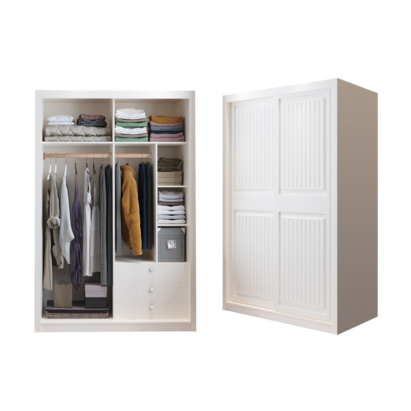 Contemporary Wardrobe Armoire with Garment Rod Wood Wardrobe Closet Armoire 63"L x 24"W x 83"H Clearhalo 'Armoires & Wardrobes' 'armoires_wardrobes' 'Bedroom Furniture' 'furn' 'furn_armoires_wardrobes' 'Furniture' 6825577