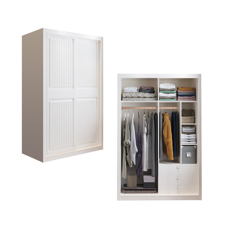 Contemporary Wardrobe Armoire with Garment Rod Wood Wardrobe Closet Armoire Clearhalo 'Armoires & Wardrobes' 'armoires_wardrobes' 'Bedroom Furniture' 'furn' 'furn_armoires_wardrobes' 'Furniture' 6825579