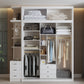 Contemporary Wardrobe Armoire with Garment Rod Wood Wardrobe Closet Clearhalo 'Armoires & Wardrobes' 'armoires_wardrobes' 'Bedroom Furniture' 'furn' 'furn_armoires_wardrobes' 'Furniture' 6825582