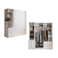 Contemporary Wardrobe Armoire with Garment Rod Wood Wardrobe Closet Armoire with Side Cabinet Clearhalo 'Armoires & Wardrobes' 'armoires_wardrobes' 'Bedroom Furniture' 'furn' 'furn_armoires_wardrobes' 'Furniture' 6825585