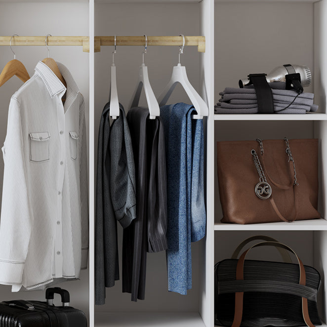 Contemporary Wardrobe Armoire with Garment Rod Wood Wardrobe Closet Clearhalo 'Armoires & Wardrobes' 'armoires_wardrobes' 'Bedroom Furniture' 'furn' 'furn_armoires_wardrobes' 'Furniture' 6825587