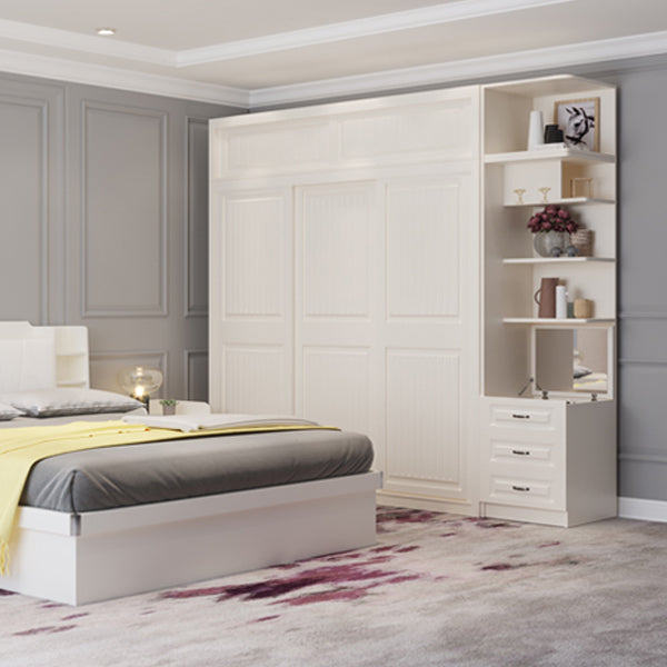 Contemporary Wardrobe Armoire with Garment Rod Wood Wardrobe Closet Clearhalo 'Armoires & Wardrobes' 'armoires_wardrobes' 'Bedroom Furniture' 'furn' 'furn_armoires_wardrobes' 'Furniture' 6825593