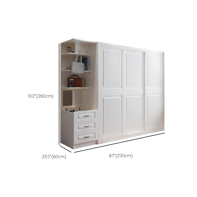 Contemporary Wardrobe Armoire with Garment Rod Wood Wardrobe Closet Clearhalo 'Armoires & Wardrobes' 'armoires_wardrobes' 'Bedroom Furniture' 'furn' 'furn_armoires_wardrobes' 'Furniture' 6825607