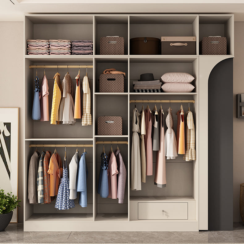 Holzgarderobe Armoire mit Regalen moderner Kleiderschrankschrank