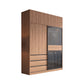 Glass and Wood Wardrobe Cabinet Brown Wardrobe Armoire with Garment Rod Armoire with Top Cabinet Clearhalo 'Armoires & Wardrobes' 'armoires_wardrobes' 'Bedroom Furniture' 'furn' 'furn_armoires_wardrobes' 'Furniture' 6825651