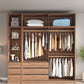Glass and Wood Wardrobe Cabinet Brown Wardrobe Armoire with Garment Rod Clearhalo 'Armoires & Wardrobes' 'armoires_wardrobes' 'Bedroom Furniture' 'furn' 'furn_armoires_wardrobes' 'Furniture' 6825662