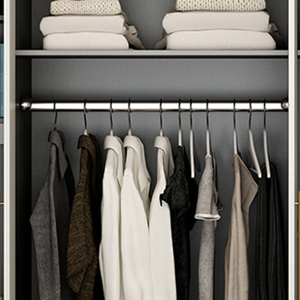 Hinged Wardrobe Armoire Modern Engineered Wood Storage Cabinet