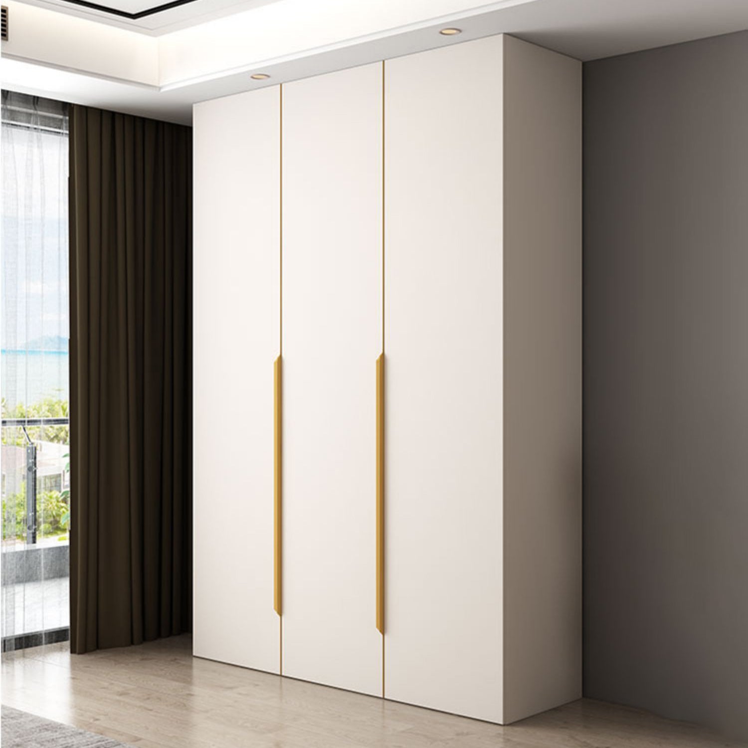 Hinged Wardrobe Closet White Engineered Wood Wardrobe Armoire Clearhalo 'Armoires & Wardrobes' 'armoires_wardrobes' 'Bedroom Furniture' 'furn' 'furn_armoires_wardrobes' 'Furniture' 6825741