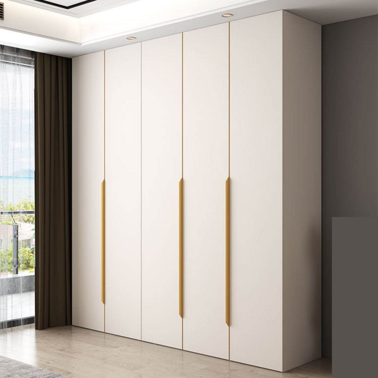 Hinged Wardrobe Closet White Engineered Wood Wardrobe Armoire Clearhalo 'Armoires & Wardrobes' 'armoires_wardrobes' 'Bedroom Furniture' 'furn' 'furn_armoires_wardrobes' 'Furniture' 6825744