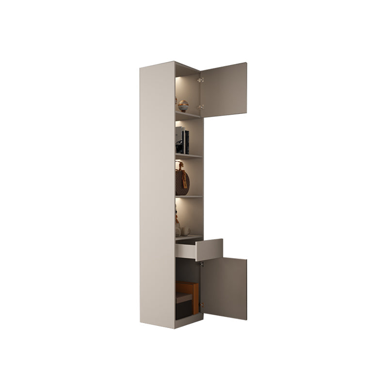 Hinged Wardrobe Closet White Engineered Wood Wardrobe Armoire 16"L x 24"W x 94"H Clearhalo 'Armoires & Wardrobes' 'armoires_wardrobes' 'Bedroom Furniture' 'furn' 'furn_armoires_wardrobes' 'Furniture' 6825751
