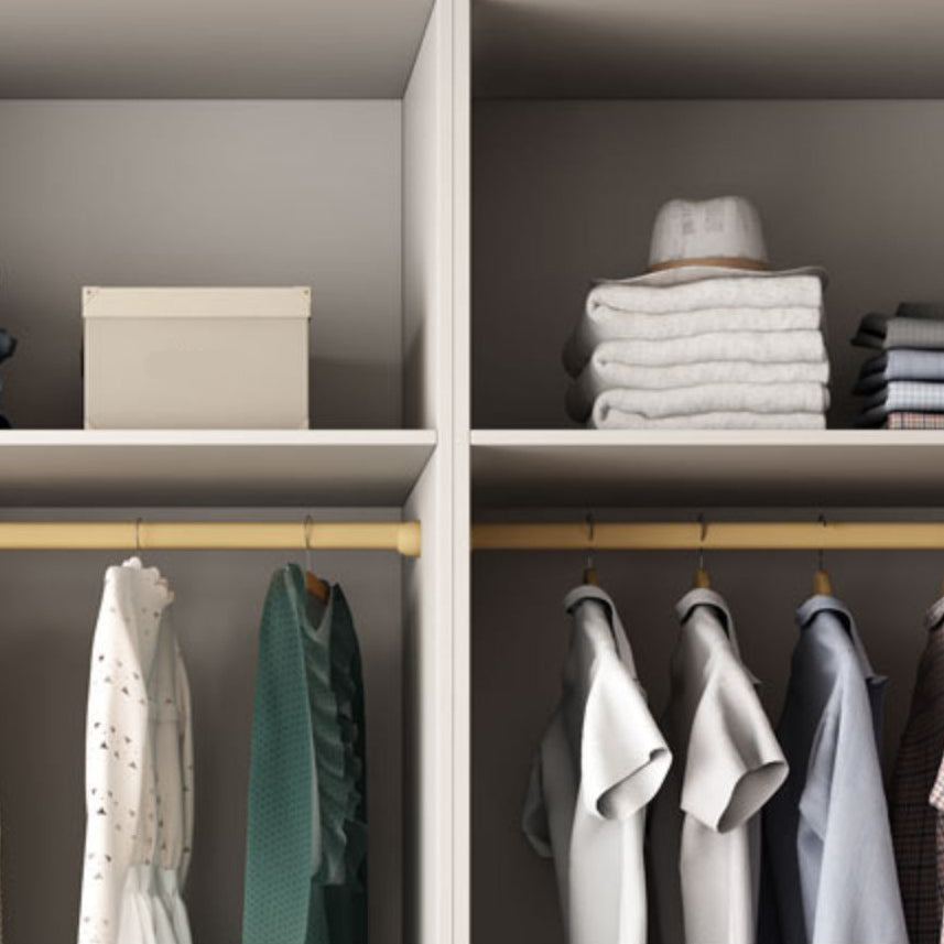 Hinged Wardrobe Closet White Engineered Wood Wardrobe Armoire Clearhalo 'Armoires & Wardrobes' 'armoires_wardrobes' 'Bedroom Furniture' 'furn' 'furn_armoires_wardrobes' 'Furniture' 6825752