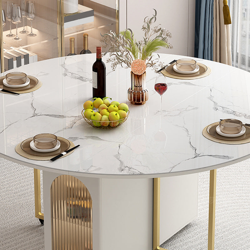 Moderne eetgelegenheid 1/3/7 pc's gesinterde stenen vouwtafel met gestoffeerde stoelen