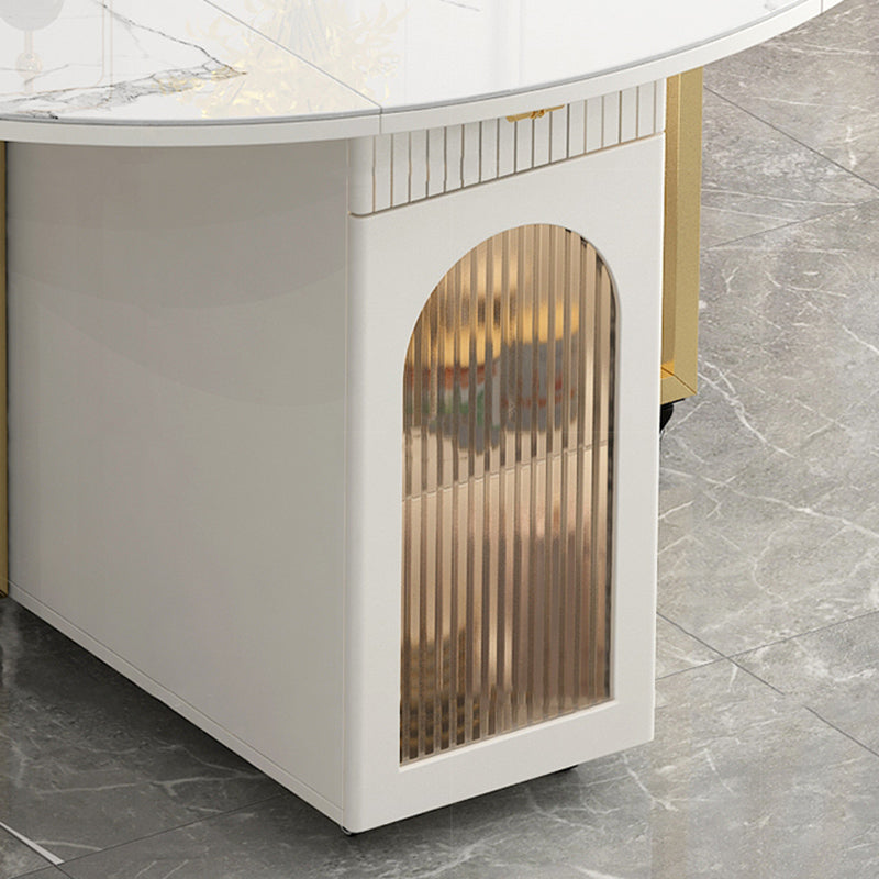 Moderne eetgelegenheid 1/3/7 pc's gesinterde stenen vouwtafel met gestoffeerde stoelen