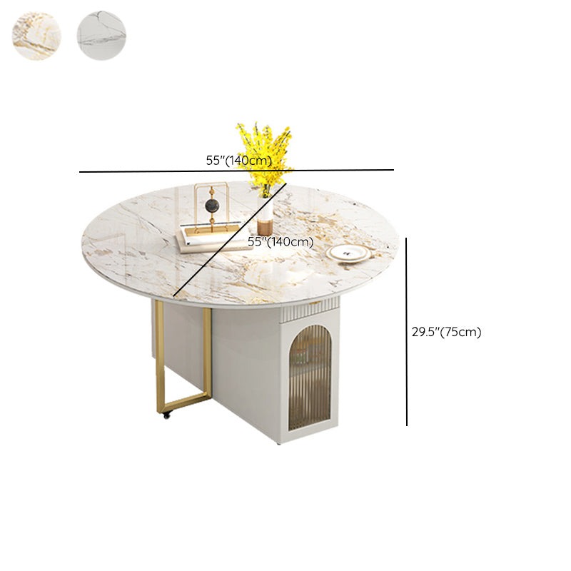 Moderne eetgelegenheid 1/3/7 pc's gesinterde stenen vouwtafel met gestoffeerde stoelen