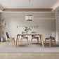Contemporary Style 1/4/5 Pieces Dining Chairs Set Rectangle Stone Furniture in White