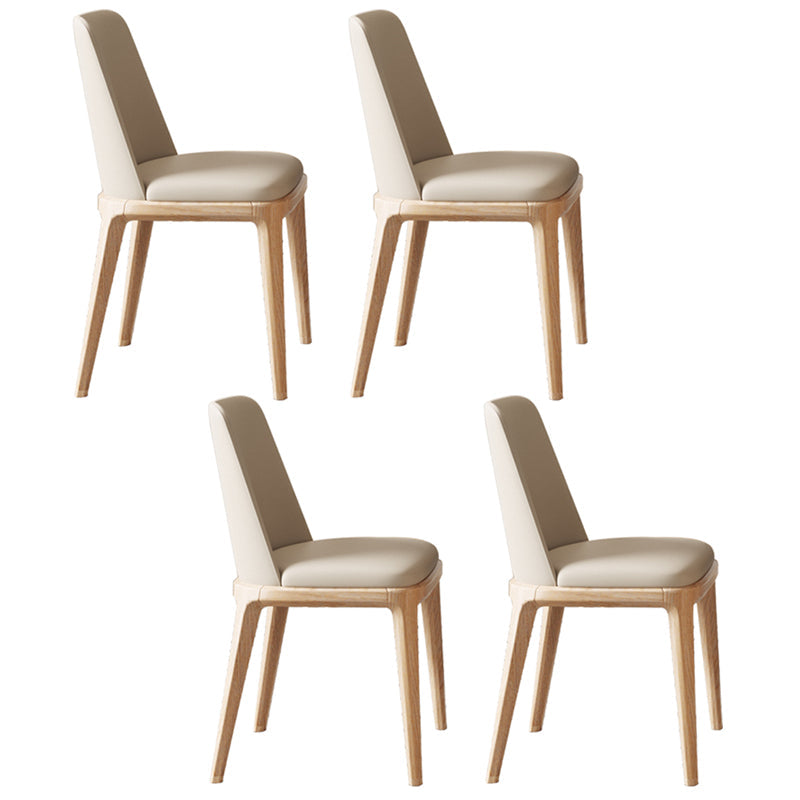 Contemporary Style 1/4/5 Pieces Dining Chairs Set Rectangle Stone Furniture in White