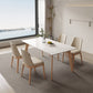 Contemporary Style 1/4/5 Pieces Dining Chairs Set Rectangle Stone Furniture in White