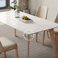 Contemporary Style 1/4/5 Pieces Dining Chairs Set Rectangle Stone Furniture in White