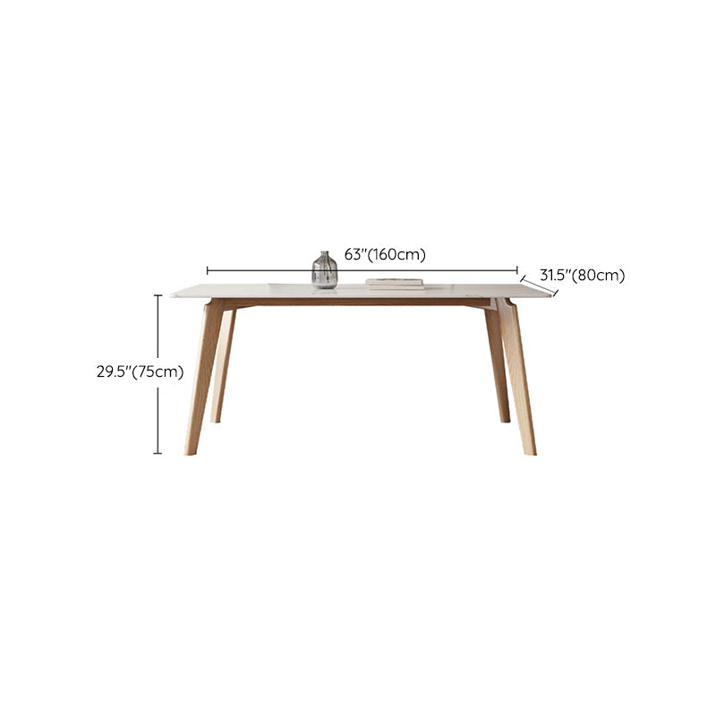 Contemporary Style 1/4/5 Pieces Dining Chairs Set Rectangle Stone Furniture in White