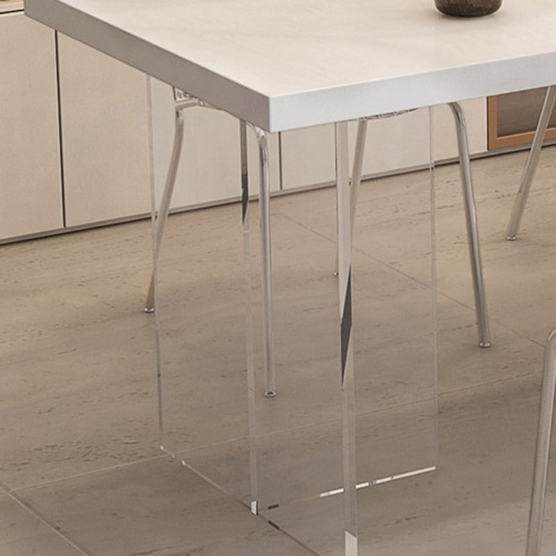 Contemporary 1/2/5 Pieces Furniture Rectangle Solid Wood Dining Set in White Clearhalo 'Dining Room Sets' 'Dining Tables & Seating' 'dining_room_set' 'furn' 'furn_dining_room_set' 'Furniture' 'Kitchen & Dining Furniture' 6825810