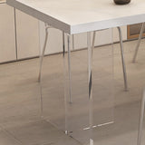 Contemporary 1/2/5 Pieces Furniture Rectangle Solid Wood Dining Set in White Clearhalo 'Dining Room Sets' 'Dining Tables & Seating' 'dining_room_set' 'furn' 'furn_dining_room_set' 'Furniture' 'Kitchen & Dining Furniture' 6825810